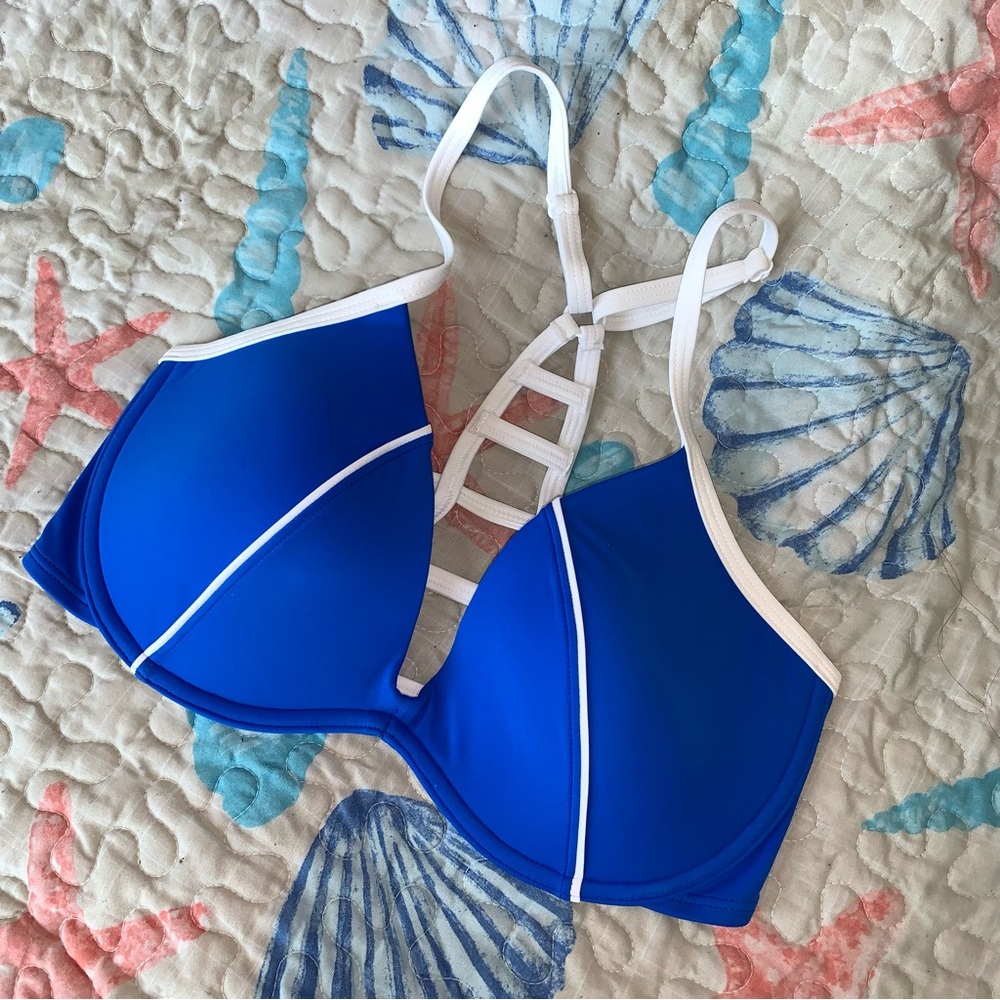 VS Pink Blue Ladder Back Bikini Top